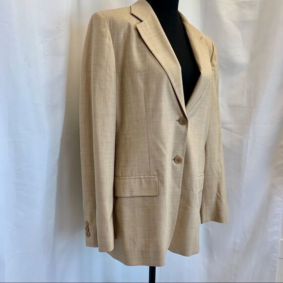 MAXMARA NWOT tan camel caramel brown 100% wool blazer Sz 14 - Picture 4 of 15
